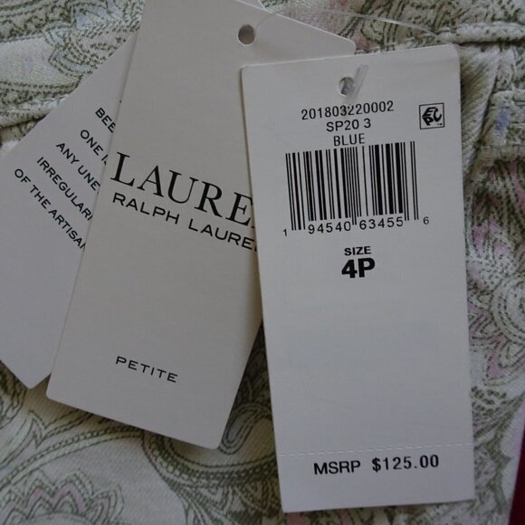 Ralph Lauren Print Jeans Women's Petite Size 4P Straight Leg Slim - Picture 8 of 9